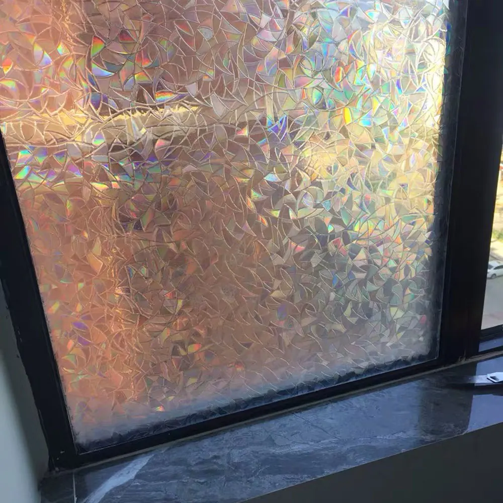 Статическая Лазерная Геометрическая наклейка на окна утолщенная стеклянная