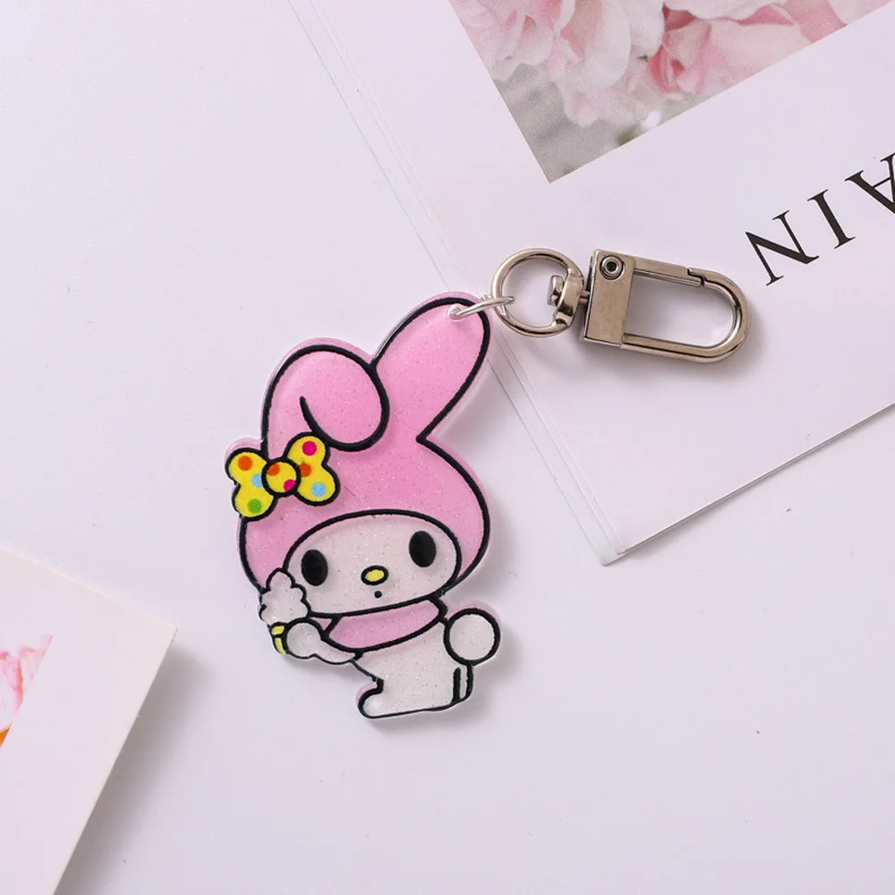 

Anime Keychains Kuromi My Melody Man Key Chain for Women Cute Accessories Pendant Bag Charm Key Ring Acrylic Cartoon Funny Gift