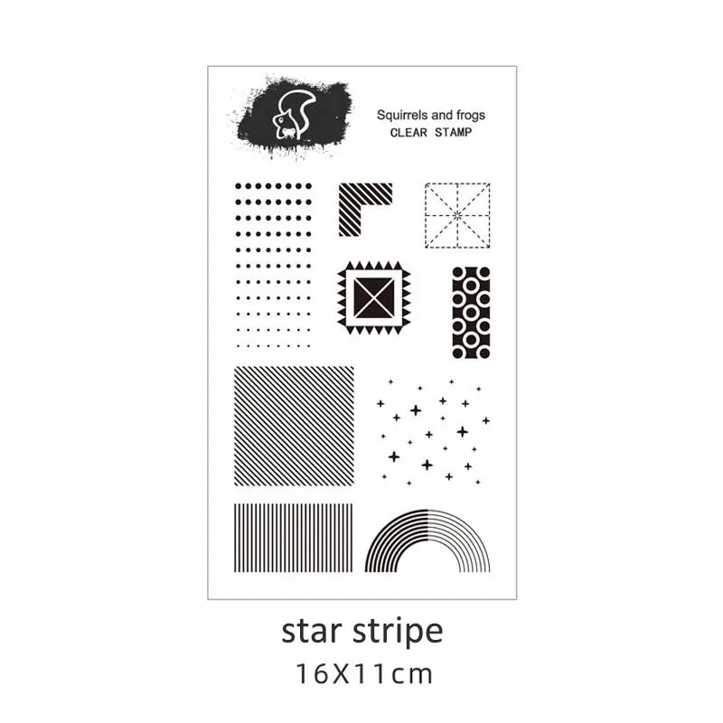 star stripe 1 шт. силиконовый прозрачный чистый 6 геометрическая фигура декоративные штампы "сделай сам" Скрапбукинг фото декоративные украшения Бумага карты ремесленничество - Цвет: star stripe