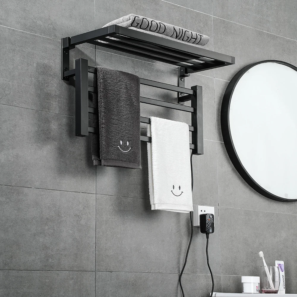 bathroom electric bath towel warmer heating towel shelf rack towel dryer shelf heated towel rack for bathroom accessories free global shipping