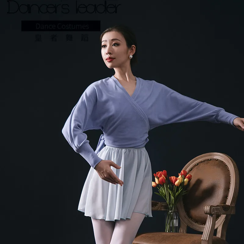 

Ballet Dance Tops women's Cross-lace Tops Training Suits Long-sleeved Warm Classical Dance Costumes Chinese Dance