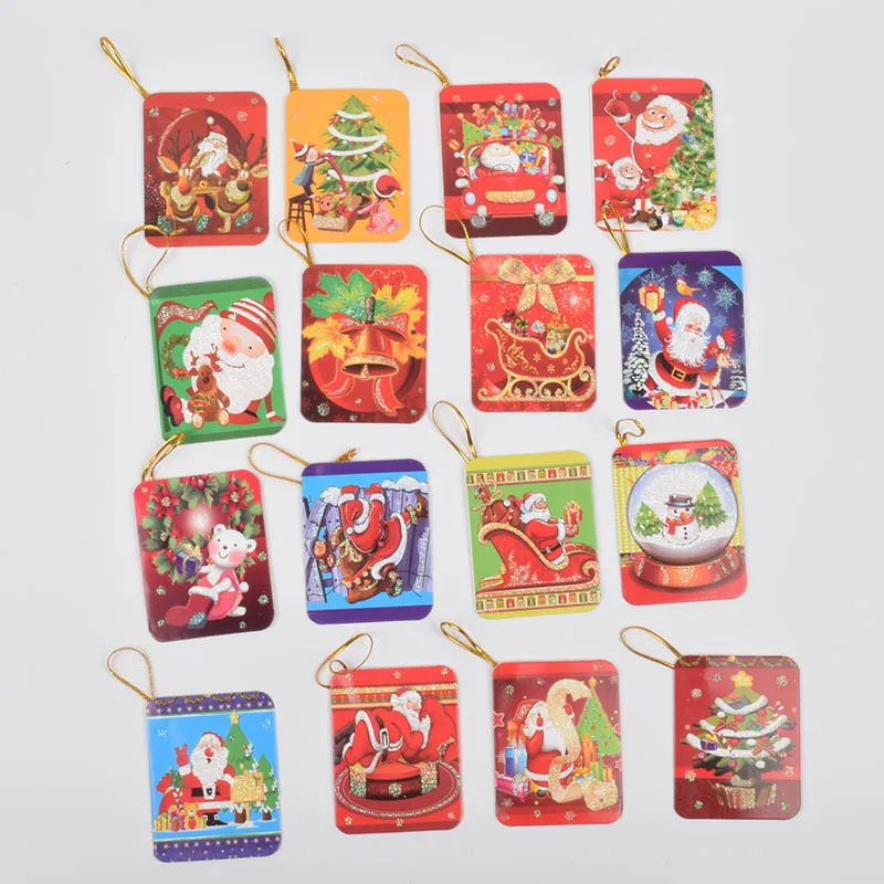 16 шт./компл. Рождественская поздравительная открытка красивые XMS дерево орнамент