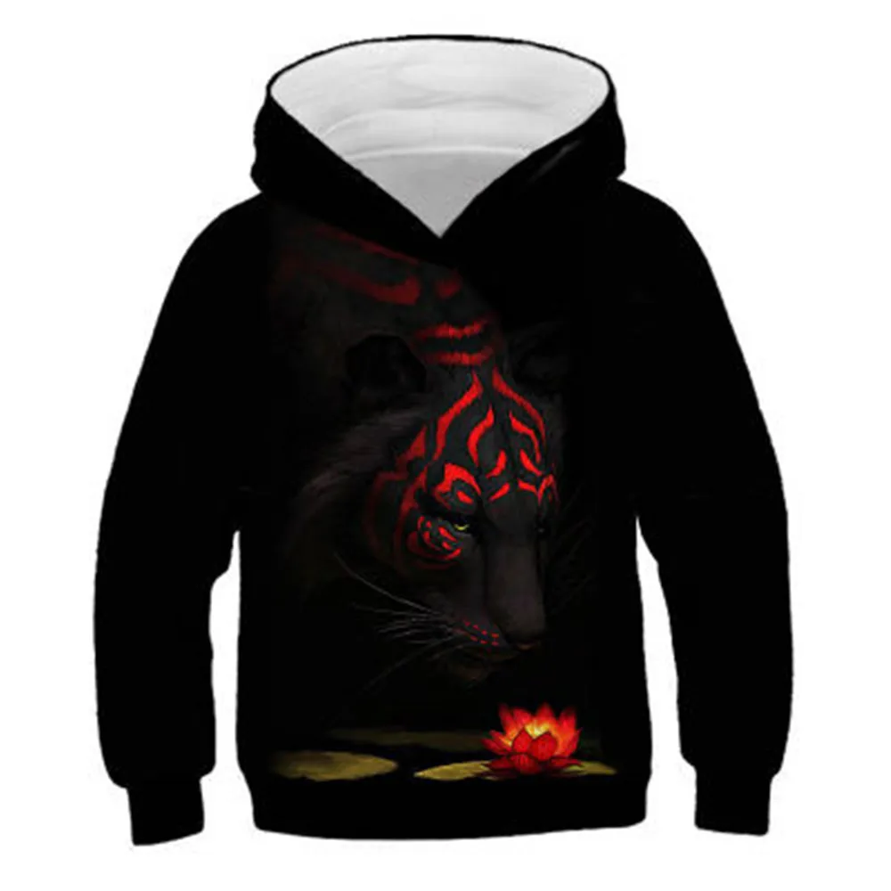 Толстовка детская с капюшоном и 3D-принтом тигра лисы |