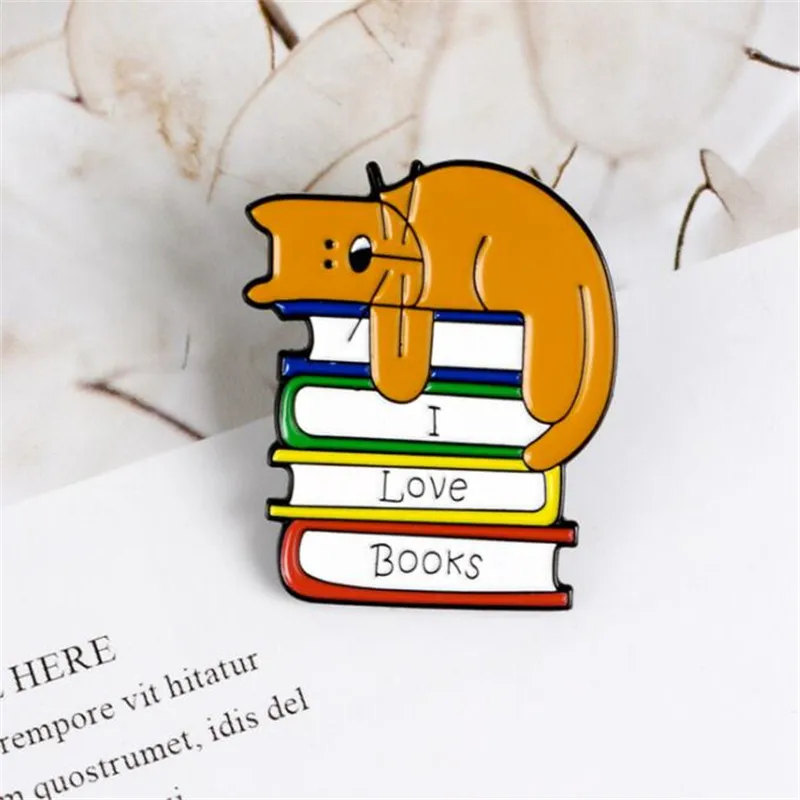 Новый мультфильм животных Книга металлический значок одежда украшения