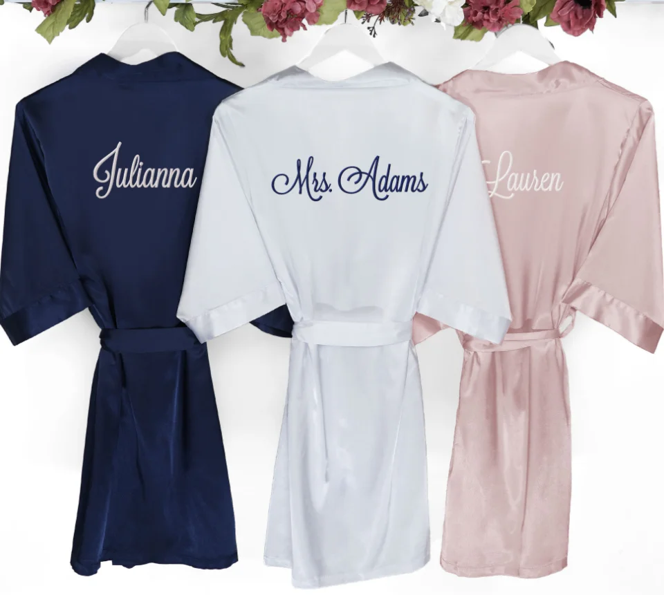 Атласный халат невесты на заказ пижама для индивидуальное Ночное платье матери