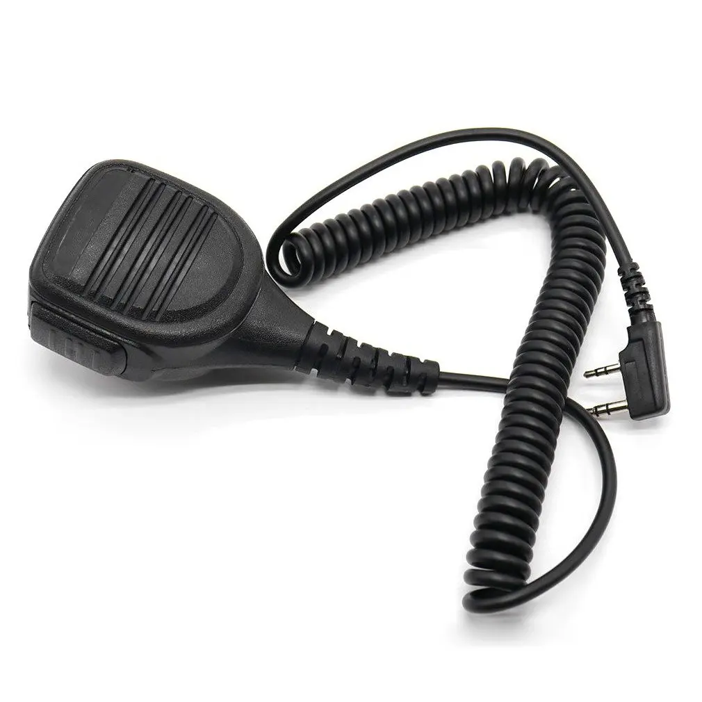 

2-Pin PTT Microphone Rainproof Shoulder Speaker for Two-way Radio Walkie-Talkie UV-5R BF-888S Kenwood TYT Radioddity GD-77