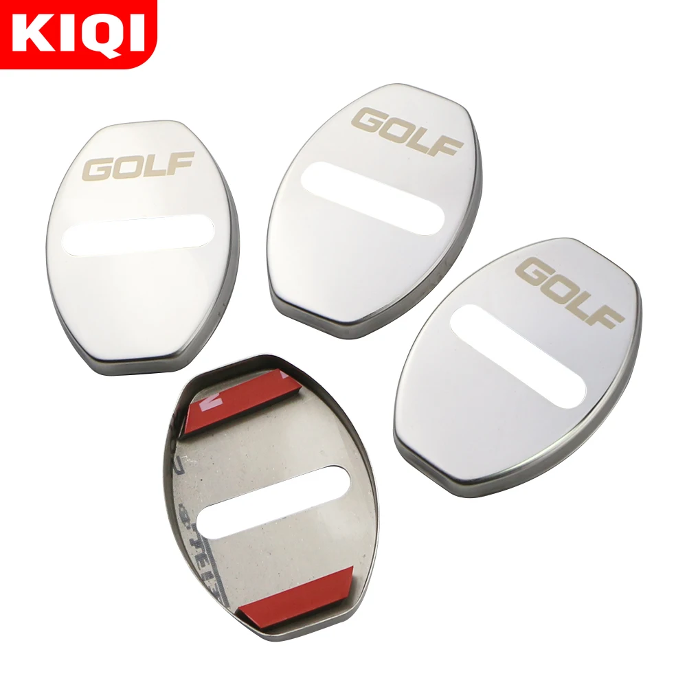 

KIQI 4Pcs/Set Stainless Steel Car Door Lock Protection Cover Trim for Volkswagen VW Golf 7 7.5 MK7 MK7.5 2012-2020 Stickers