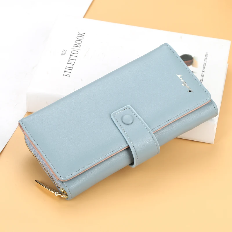 Женские кошельки Дамский клатч из искусственной кожи на молнии с держателем для