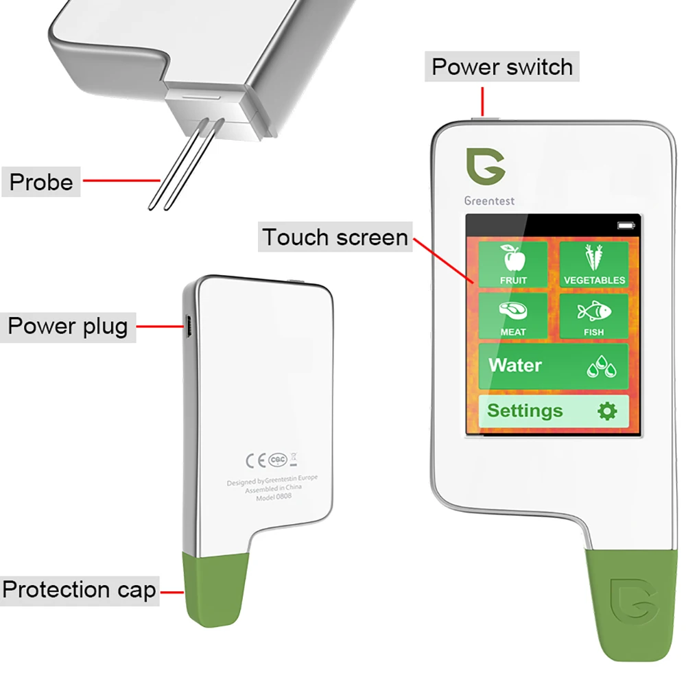Greentest-3F TDS тестер воды+ нитратный тестер для фруктов, овощей, мяса и рыбы, домашняя еда цифровой детектор для ежедневного здоровья