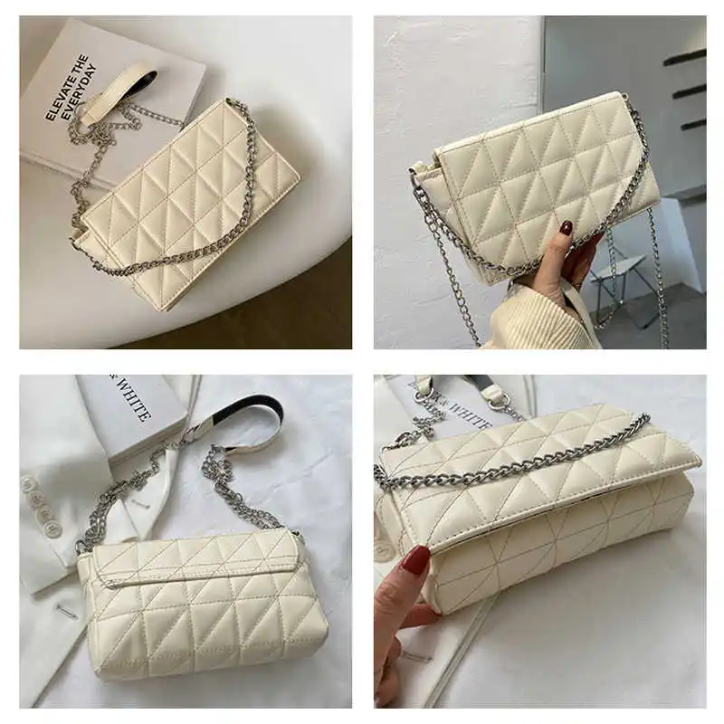 

2021 Fashion Plaid Crossbody Bags For Women Chain Strap Shoulder Bag Designer Handbags And Purses Casual Ladies Messenger Bags