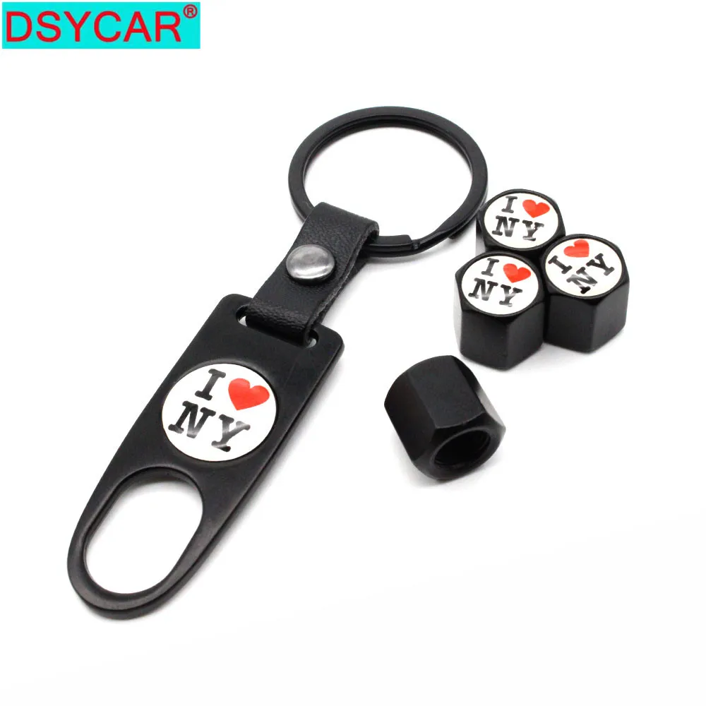 

DSYCAR 1 комплект противоугонные колпачки для клапанов автомобильных колес из цинкового сплава, воздушная + кожаная пряжка, гаечный ключ, запча...