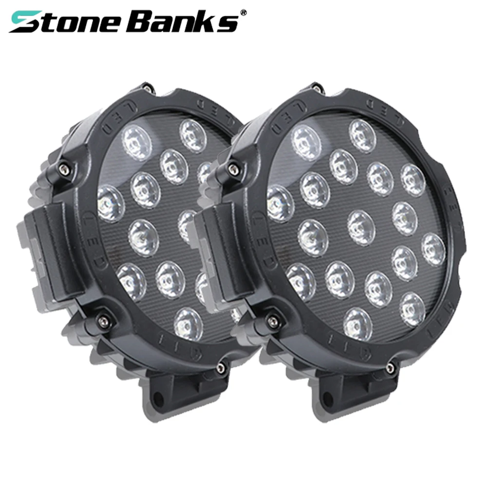 Stone Banks 7 дюймов 51 Вт внедорожный светодиодный рабочий светильник с линзами DRL для