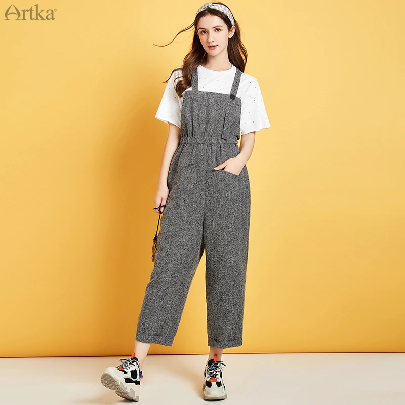 Женский комбинезон с широкими штанинами ARTKA повседневный высокой талией и