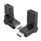 Мини-HDMI 1,4 Угловой Тип HDMI штекер-гнездо 90 180 360 градусов Поворотный переходник поддержка 720i 720P 1080i штекер позолоченный от пыли, 1 шт.