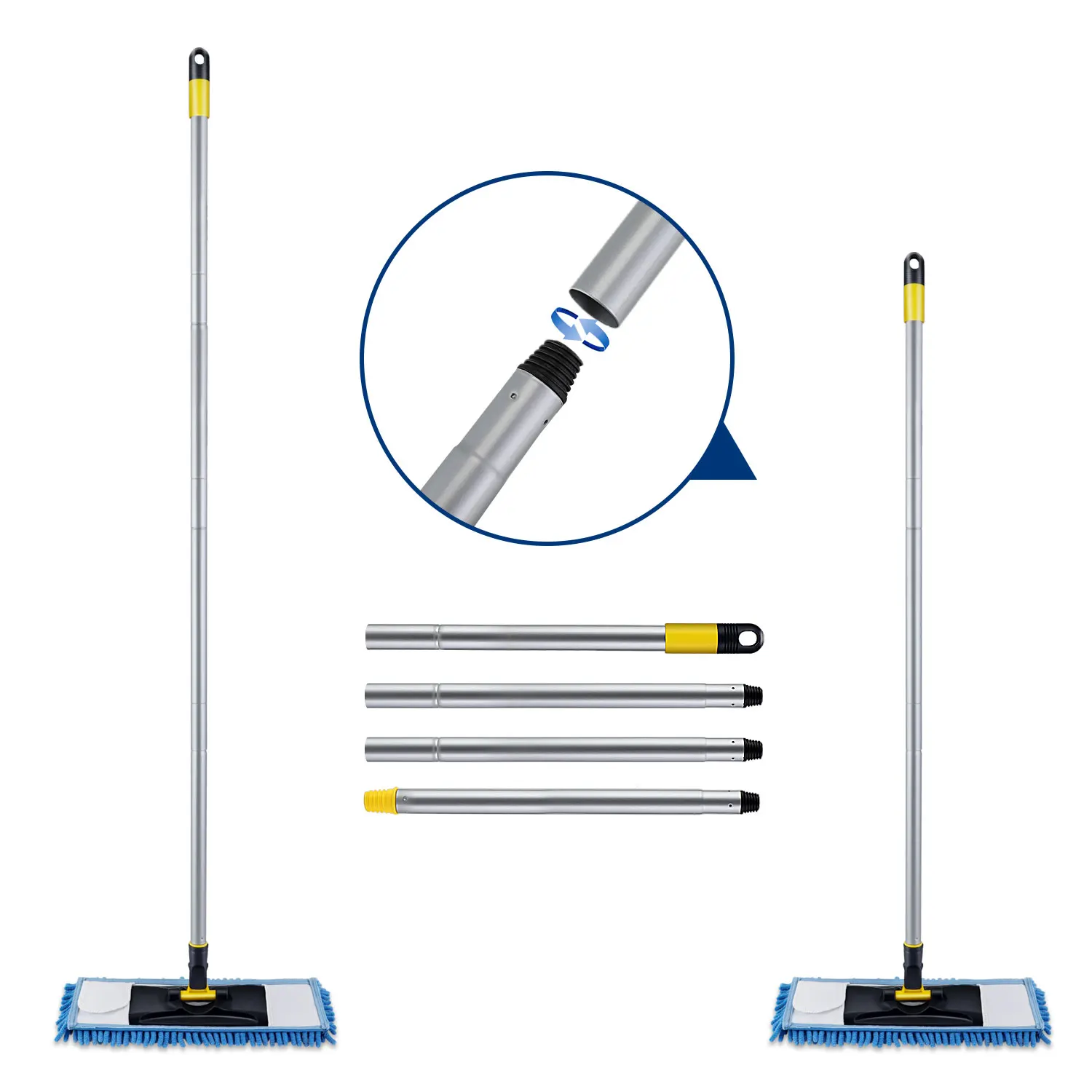 Eyliden плоская Швабра для мытья пола с моющейся синелевой микрофиброй сухой и