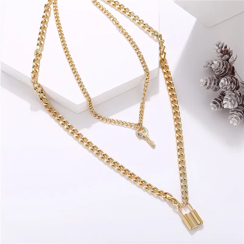 Набор креативных ожерелий с замком и ключом 17 км для женщин мужчин богемное