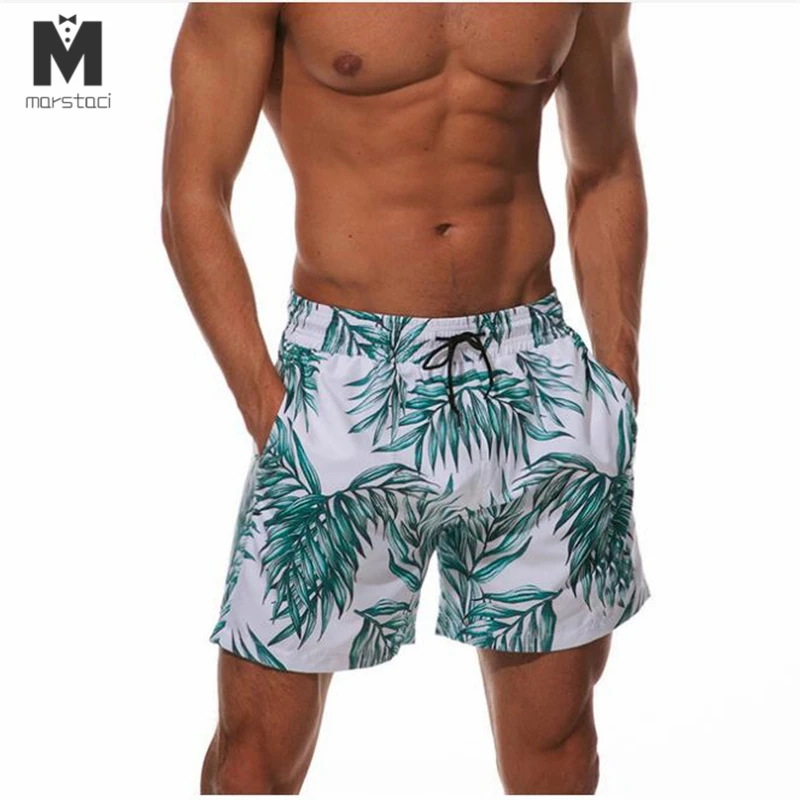 Мужские летние спортивные быстросохнущие пляжные шорты бермуды с принтом