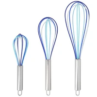 kitchen tools silicone blue color egg beater whisk household manual whisk for baking