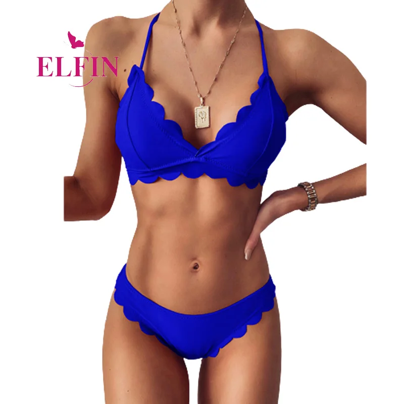 

Summer Women Clothing Solid Sexy Halter Bandage Bikini Set Swimsuit Ladies Korean Beach Casual Slim Bathing Suit SJ6704R
