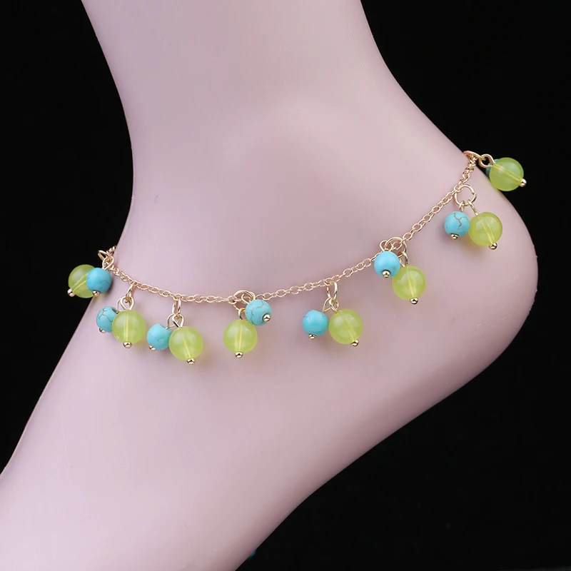 Женский браслет на ногу летняя бижутерия в богемном стиле с искусственной