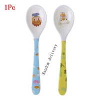 1pc baby spoon straight head feeding training cutlery dishes tableware infant children kids safe feeder learning supplies