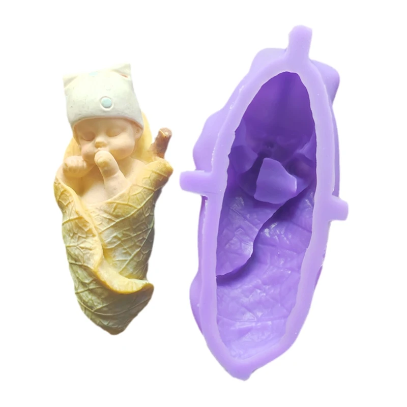 

3D Leaf Sleep Doll Decoration Silicone Mold Suitable for Epoxy Resin Diy Crafts Jewelry Making Home Decorations