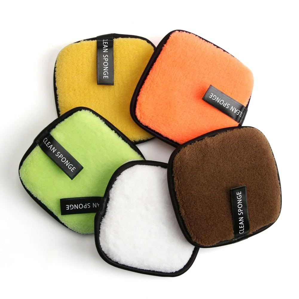

5PCS Soft Microfiber Makeup Remover Towel Face Cleaner Puff Reusable Cleansing Cloth Pads Foundation Plush Puff Beauty Tool