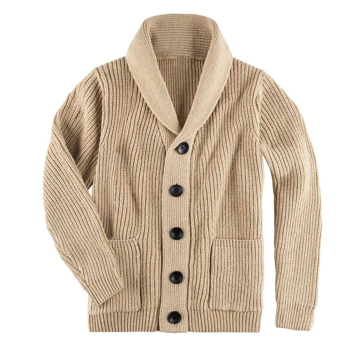 

2021 Autumn and Winter Men's Turtleneck Single-Breasted Pocket Knitted Cardigan