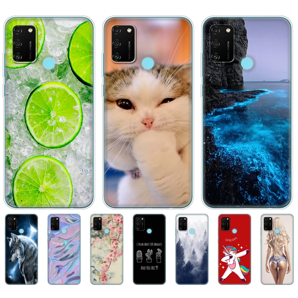 

Case For HONOR 9A Case 6.3" Soft Tpu silicon Phone Cover for Huawei Honor 9A 9 A MOA-LX9N Coque Funda Skin shockproof cute