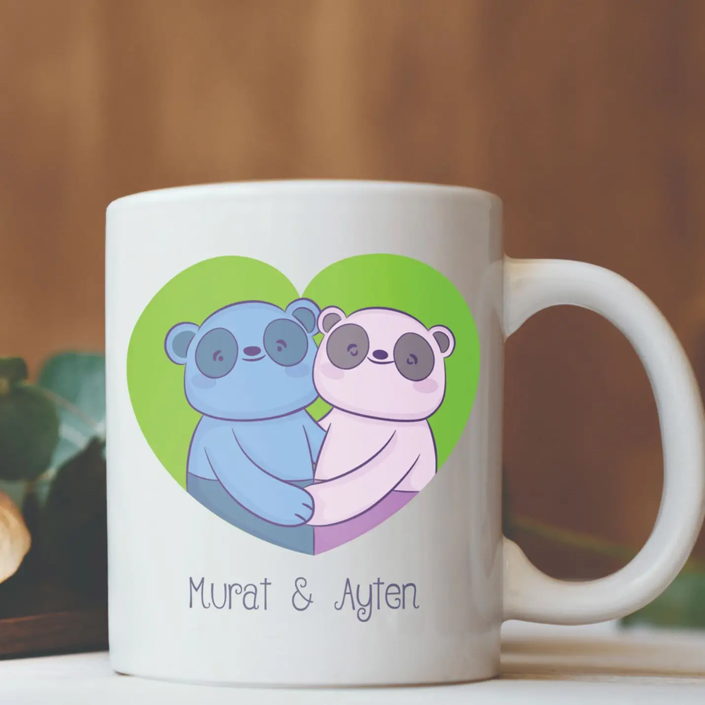 

Personalized Cute Lovers White Mug Cup