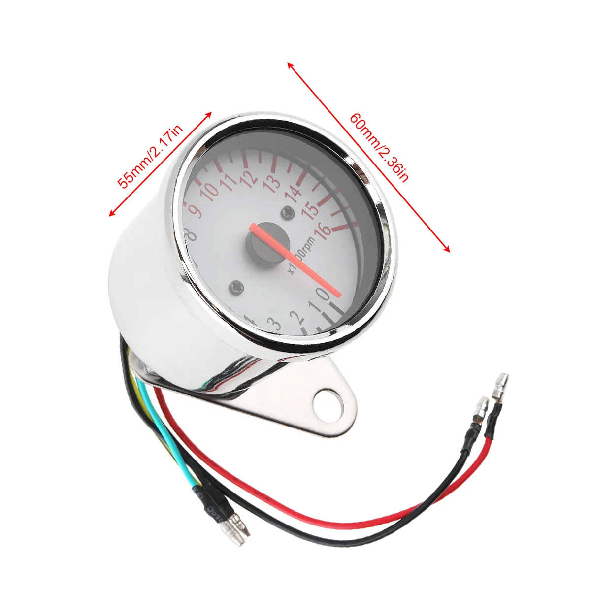 Мотоцикл Тахометр 1,6 W 12V Белый Ретро светодиодный индикатор светильник магнитной индукцией двойной пройденное расстояние в милях для мотоцикла