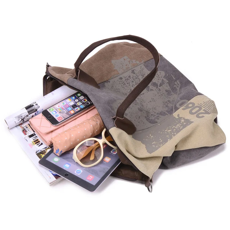 

2021 Stitching Color Commute Handbags High-quality Canvas Bags Large-capacity Printing Women Crossbody Shoulder Bag Luxury Items