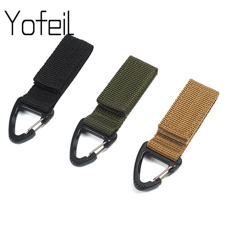 

Outdoor Camping Hiking Molle Tactical Nylon Ribbon Knapsack Keychain Triangle Backpack Waist Bag Fastener Hook Buckle