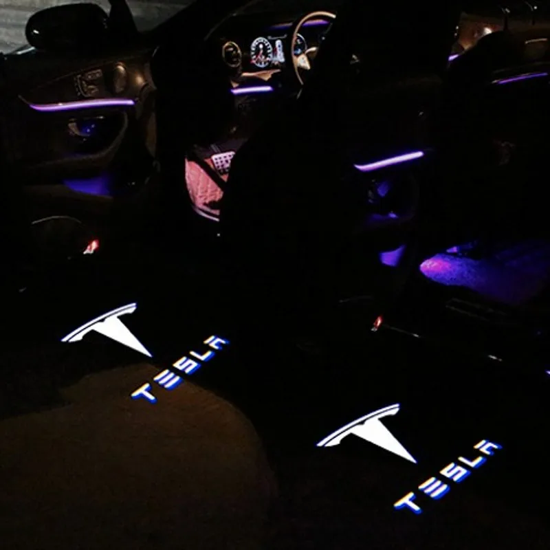 

New Led Car Door Welcome Light For Model 3 Model S Model Y Model X HD Laser Tesla LOGO Projection Lamp
