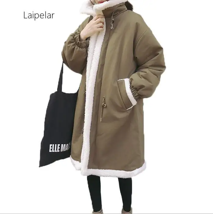 

Laipelar New 2020 Winter Long Velvet Jacket Women Parka Thick Warm Oversize Coat Fleece Streetwear Vintage Autumn Outerwear