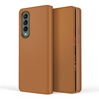 split folding leather wallet case for samsung galaxy z fold 3 cover flip stand hard protection case for galaxy z fold 2
