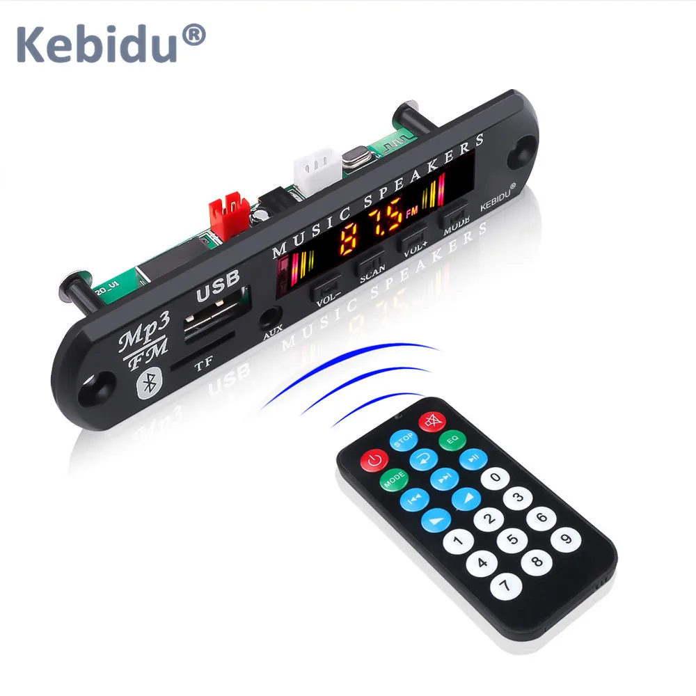 Kebidu беспроводной Bluetooth 5,0 MP3 декодирующая плата модуль DC 5 в 12 В SD/TF карта/USB/модуль fm-радио Автомобильный MP3 музыкальный плеер