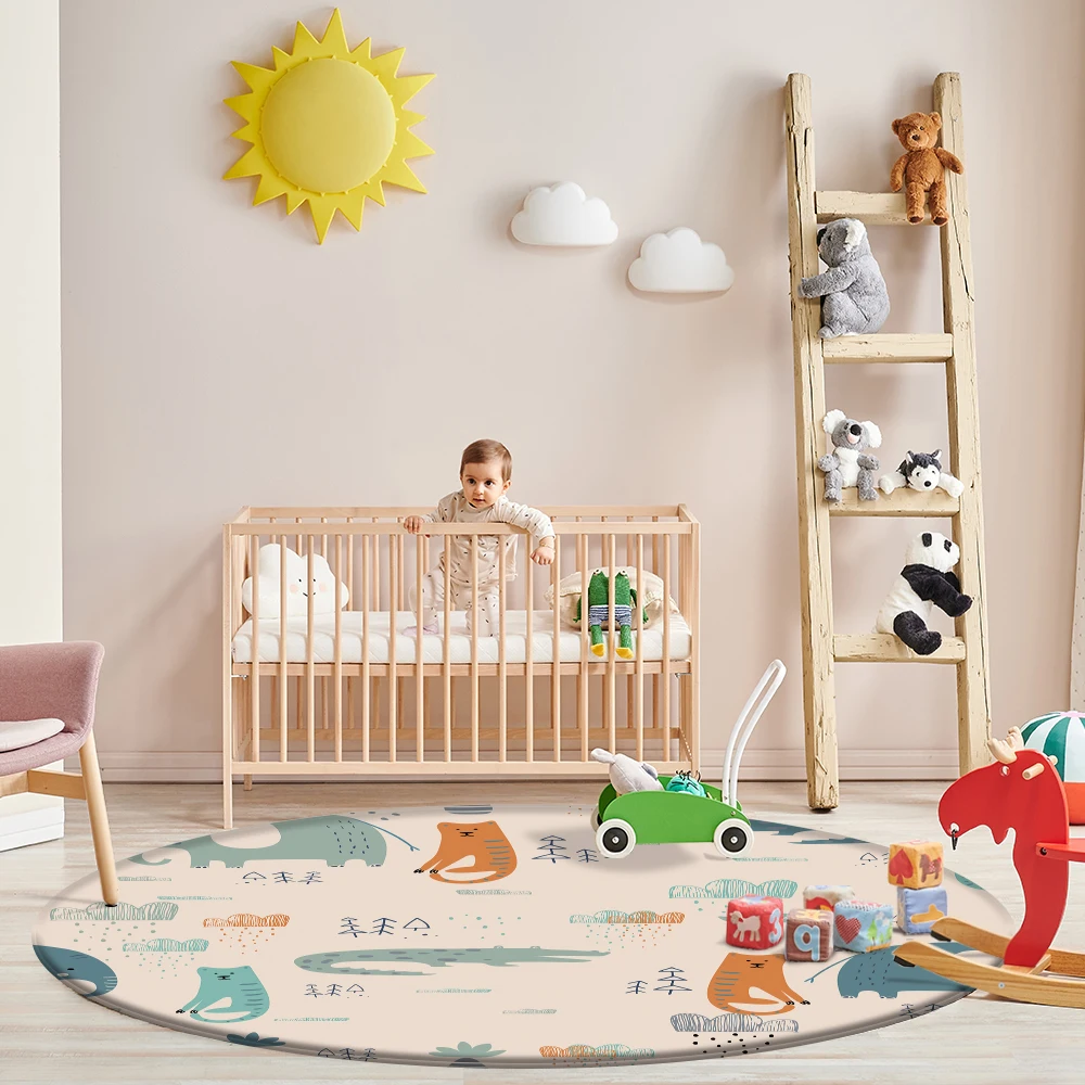 Мультяшный напольный нескользящий фланелевый ковер с рисунком облаков для