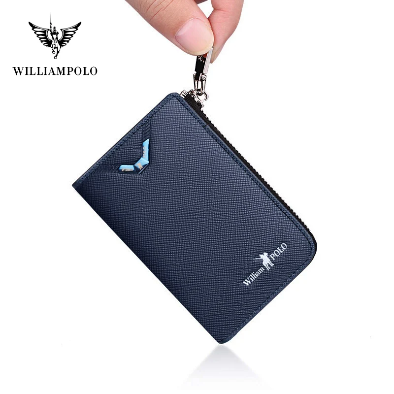 Бумажник для карт WILLIAMPOLO короткий многофункциональный кошелек из натуральной