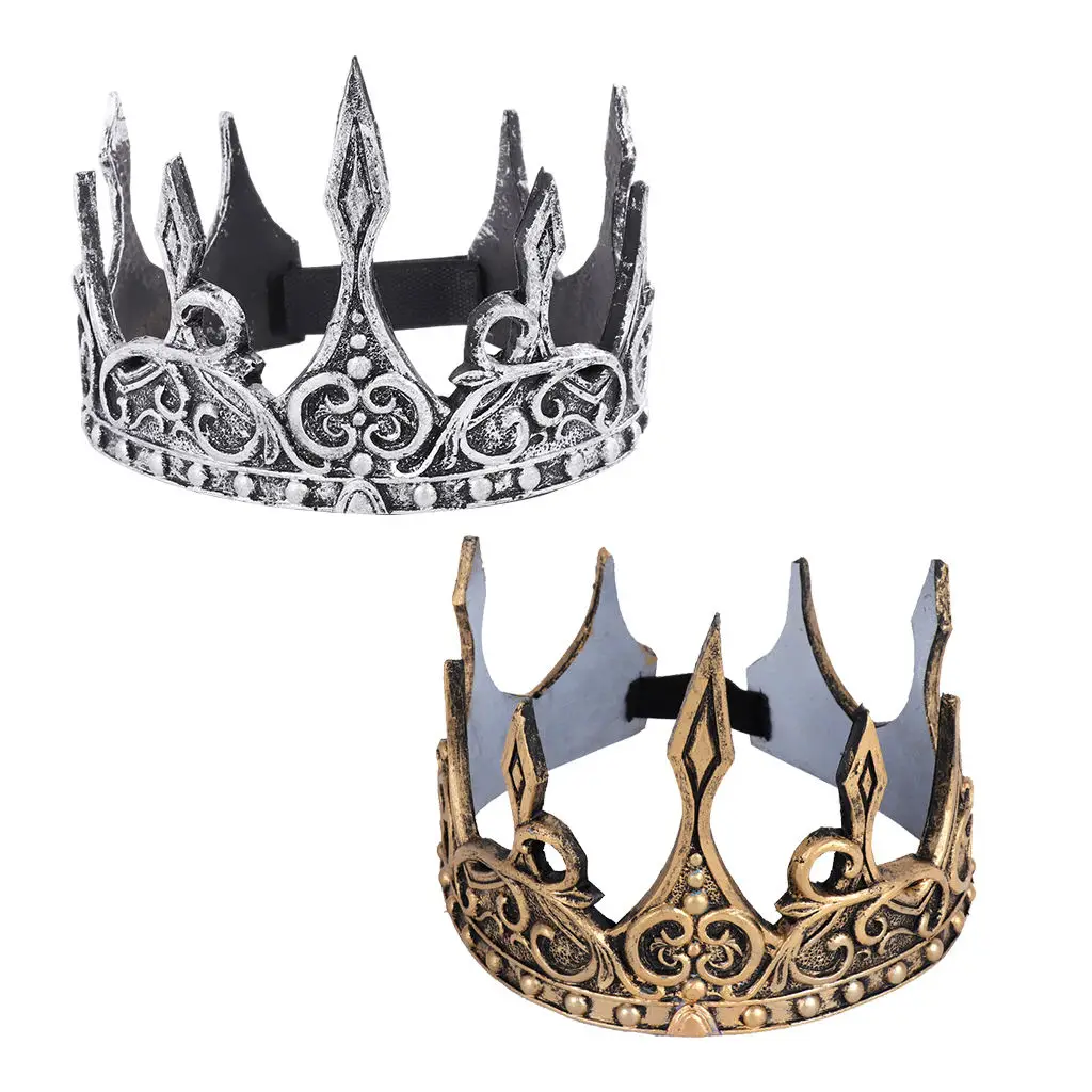 King Crown for Men Prom Party Decorations Cosplay PU foam 3D softcrown headdress | Headwear