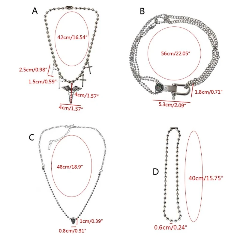 

Punk Rock Skull Choker Ball Chain Caduceus Symbol of Medicine Cross Pendant Necklace Collar Band Women Gothic Jewelery