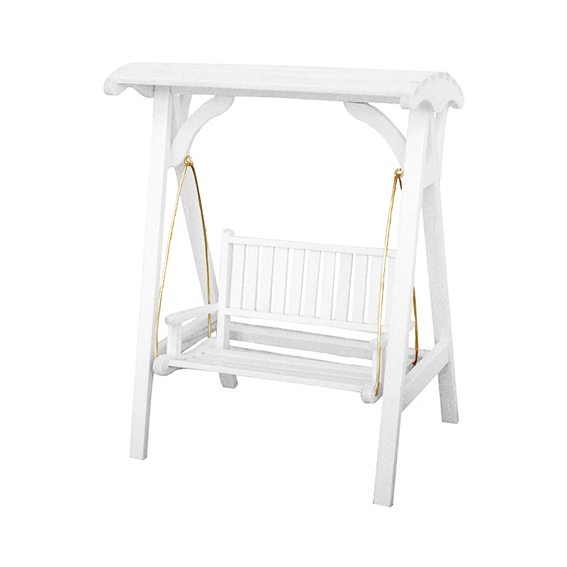 1:12 Dollhouse Miniature White Swing Garden Wood Furniture WG0042 | Игрушки и хобби
