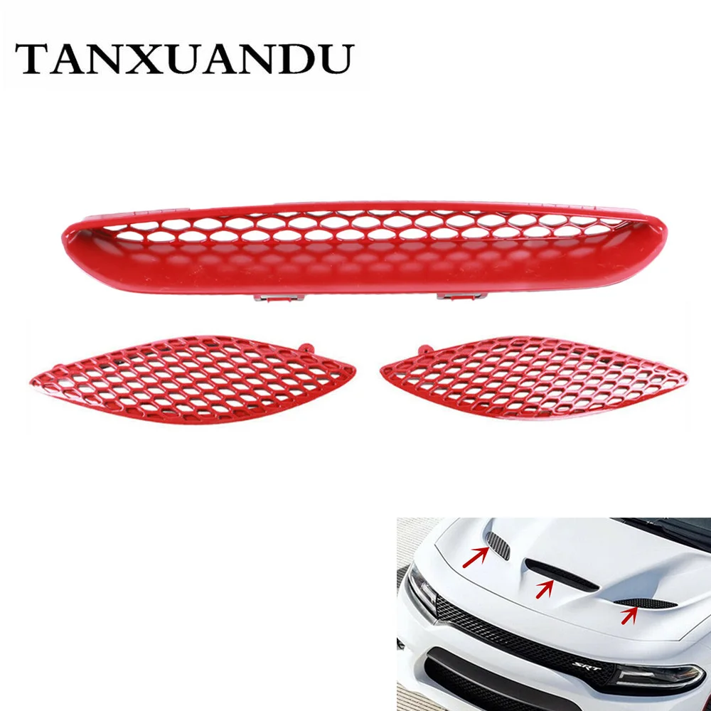 

Передняя решетка для капота, Центральная решетка, решетка для машины, покрытие глянцевым красным L + R, подходит для DODGE Charger SRT Hellcat 2015-2020 68202462AD