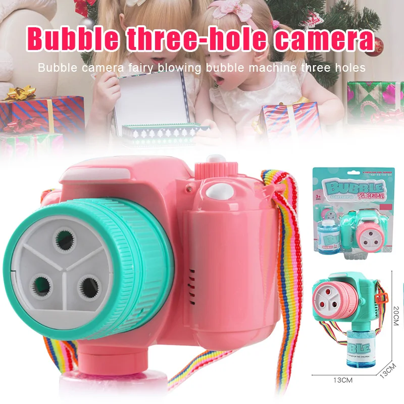 Automatic Bubble Machine Camera Shaped Light Music Electric Children Kid Bubble Blower LBV