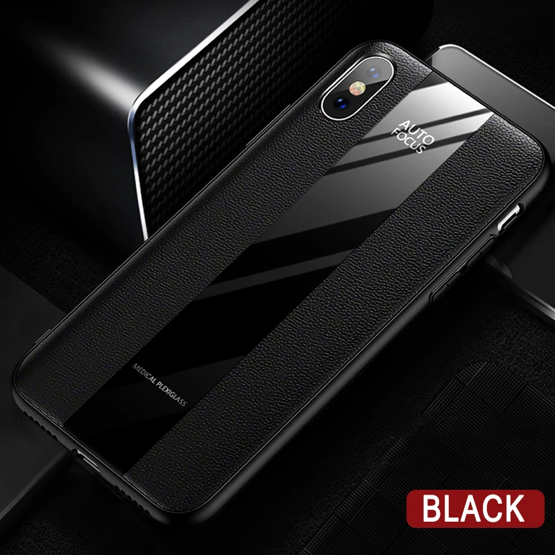 Для Coque iPhone XS MAX XR 10 8 7 6s Plus противоударный кожаный чехол стеклянный чехол для телефона для funda iPhone7 iPhone8 силиконовый корпус