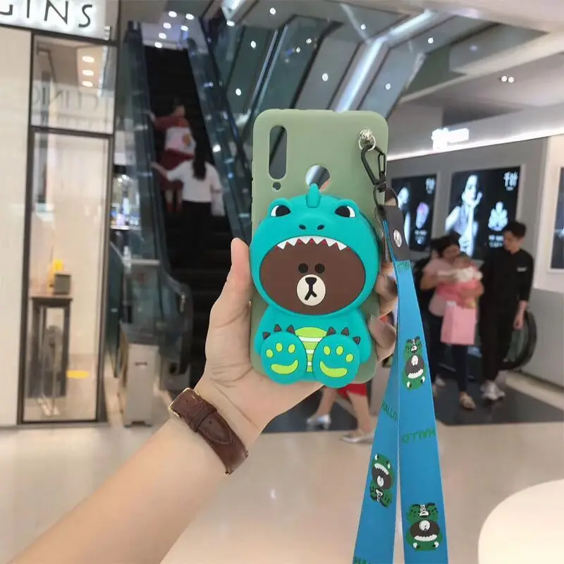 Мягкий силиконовый мультяшный персонаж милый кошелек для монет для samsung/A5/A6/A8plus/A6plus/A9/A920/A9S/A750/A7/A82018/A20/A30/A40/A50/A70/note10plus