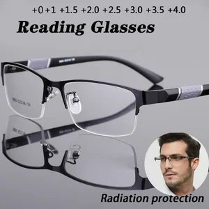 New Trend Reading Glasses Reading Glasses Men and Women High Quality Half Frame Diopters Business Office Men Reading Glasses