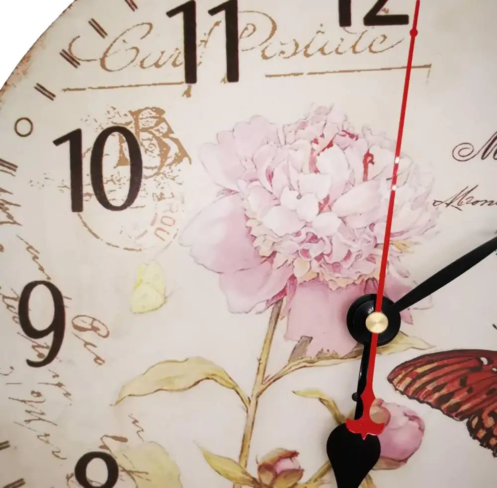 Деревянные настенные часы в стиле ретро кварцевые бесшумные большие винтажные