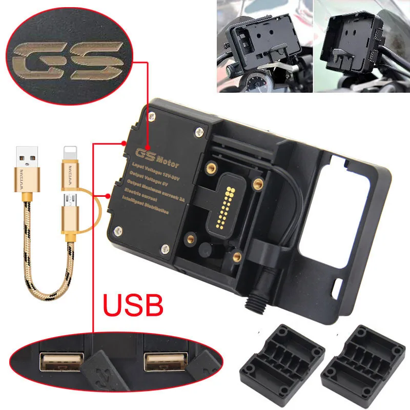 

Mobile Phone Motorcycle Navigation Bracket USB Charging Support For R1200GS F800GS ADV F700GS R1250GS CRF 1000L F850GS F750G