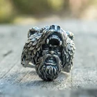 Викинг медведь воин мужское кольцо Медведь голова кельтское кольцо
